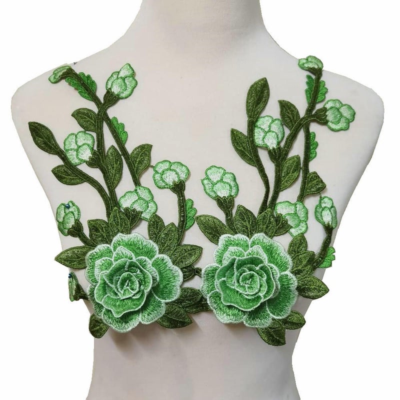 ZALALAA Flowers Embroidered Patch Sticker for Clothing Jacket Jeans Lace Applique DIY Clothes Decorations Fabric Patches (Color F White) - Image 1
